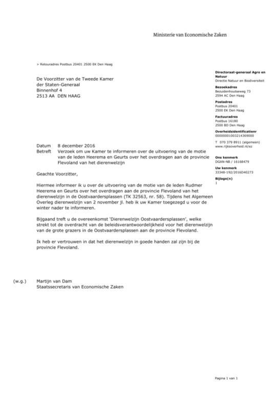 Screenshot brief overdracht OVP